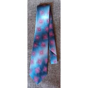 Tie 70s 80s 90s Y2K New Vintage Stock Mens Wembley Blue Purple Geometric 57 Inch